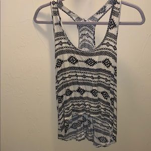 Beige and black tank top